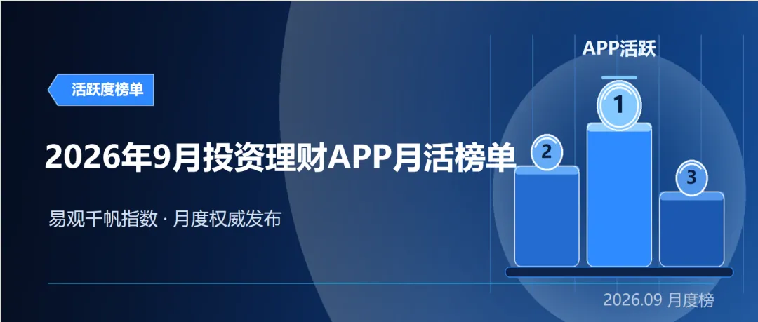 易观千帆｜2026年9月投资理财APP月活榜单：头部稳健增长，结构性分化加剧-图1